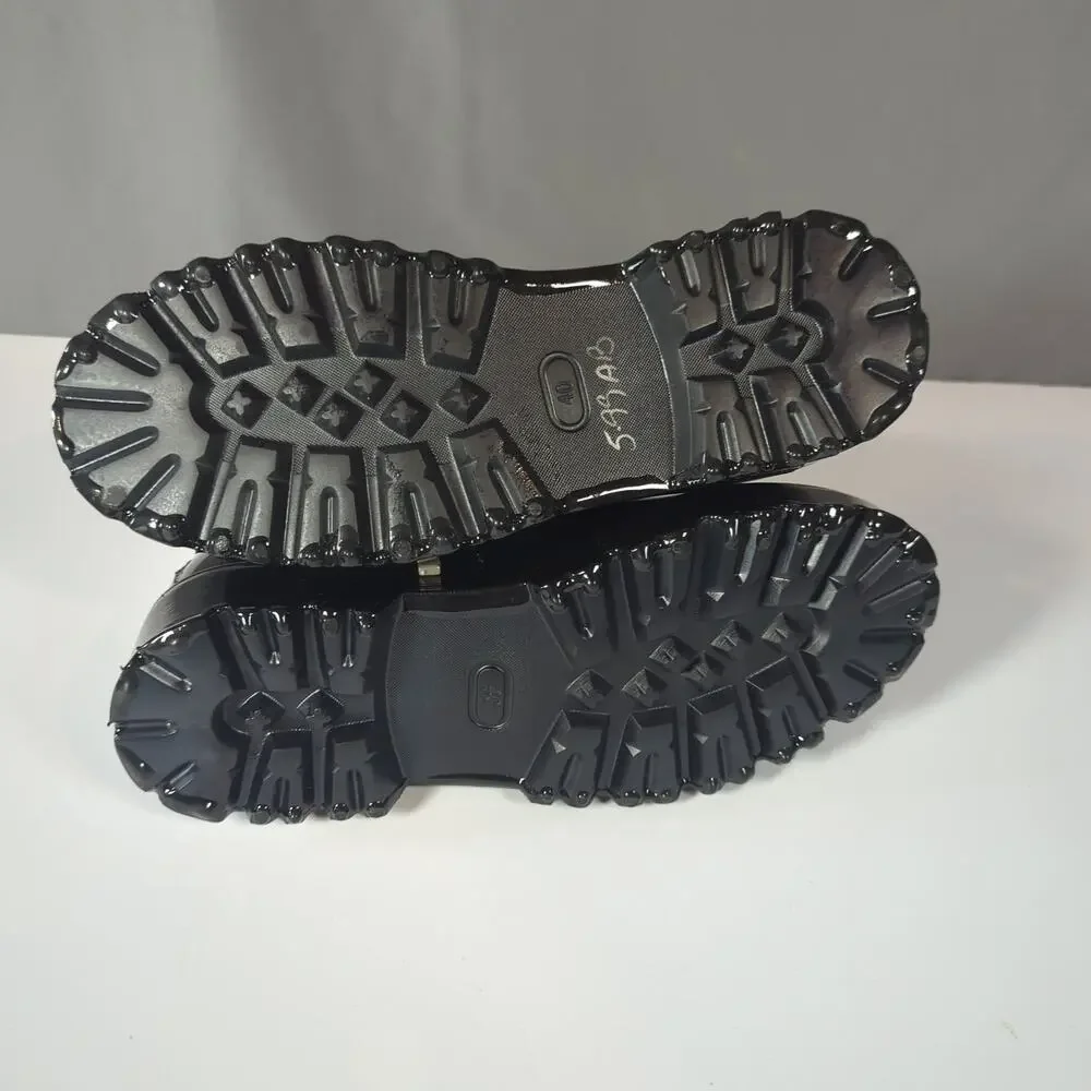 Cult Black White Platform Combat Boots EU 40 US 9-9.5 Goth Grunge Chunky Lug
